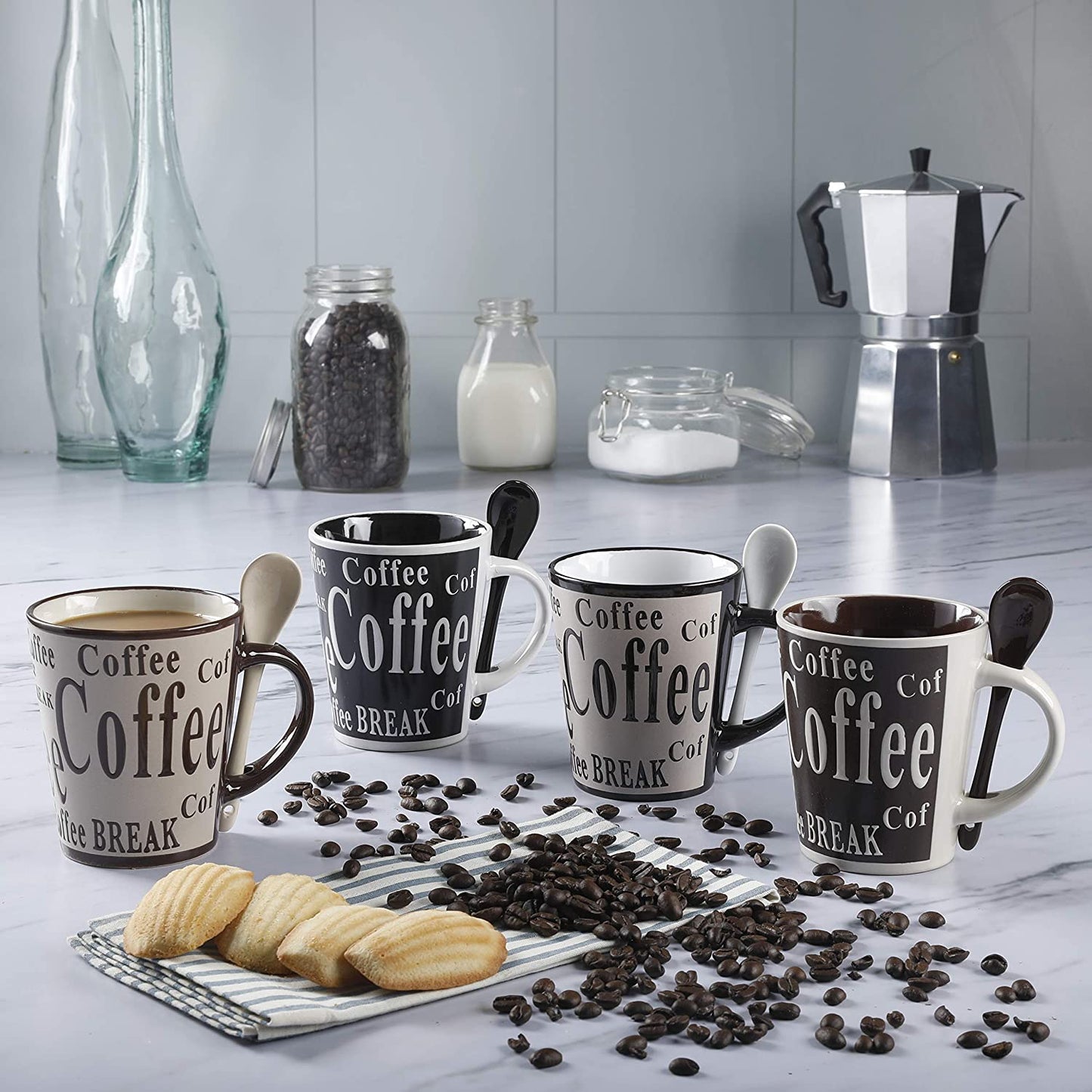 8 PC Mr. Coffee Mug & Spoon Set