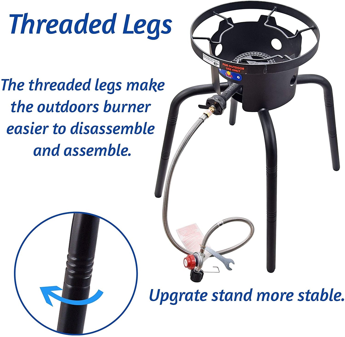 Outdoor Propane Single Burner Stove With Threaded Legs