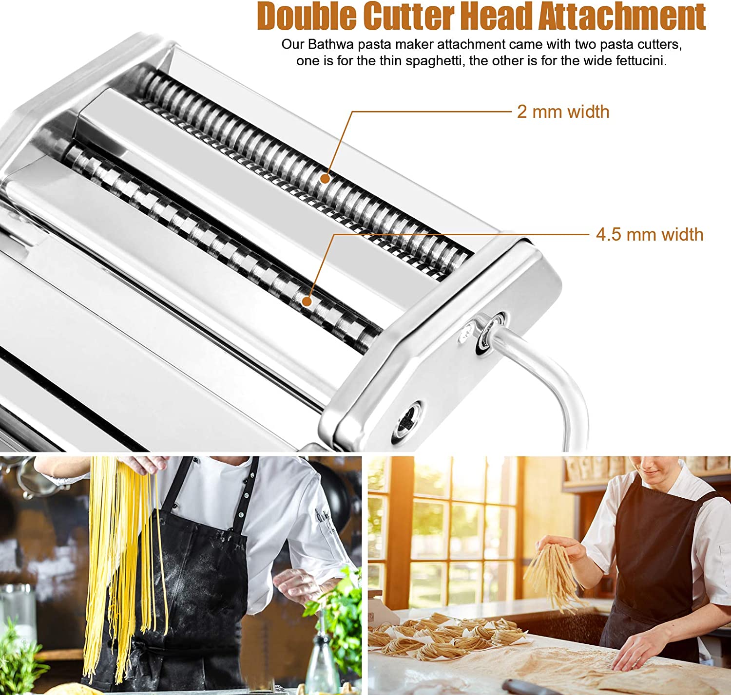 Pasta Maker Machine, Roller Pasta Maker, 7 Adjustable Thickness Settings  Manual Noodles Maker with Removable Handle,Perfect for Homemade Pasta