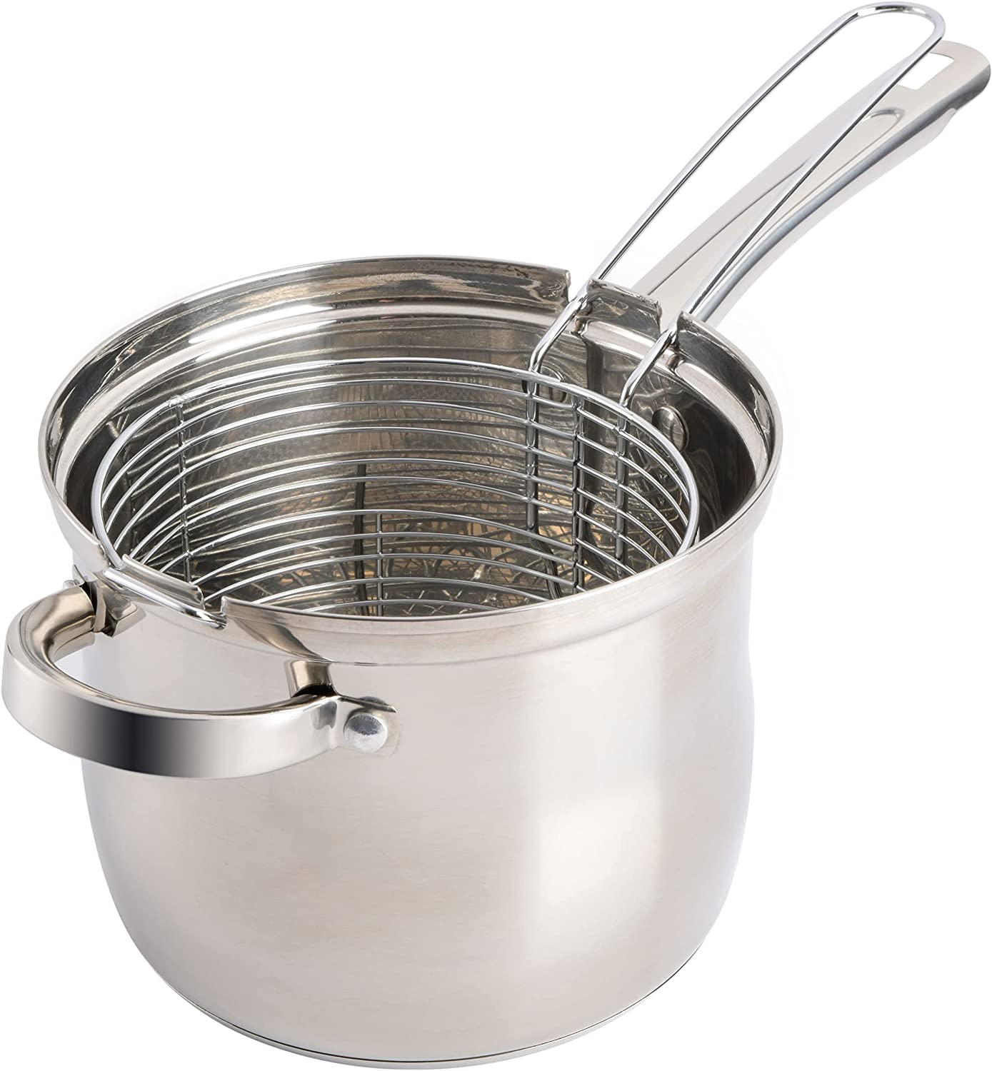 4 PC Stainless Steel Deep Fryer With Basket