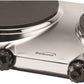 Brentwood Silver Electric Countertop Double Burners Hotplate