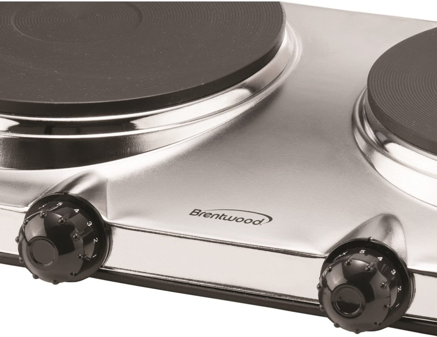 Brentwood Silver Electric Countertop Double Burners Hotplate