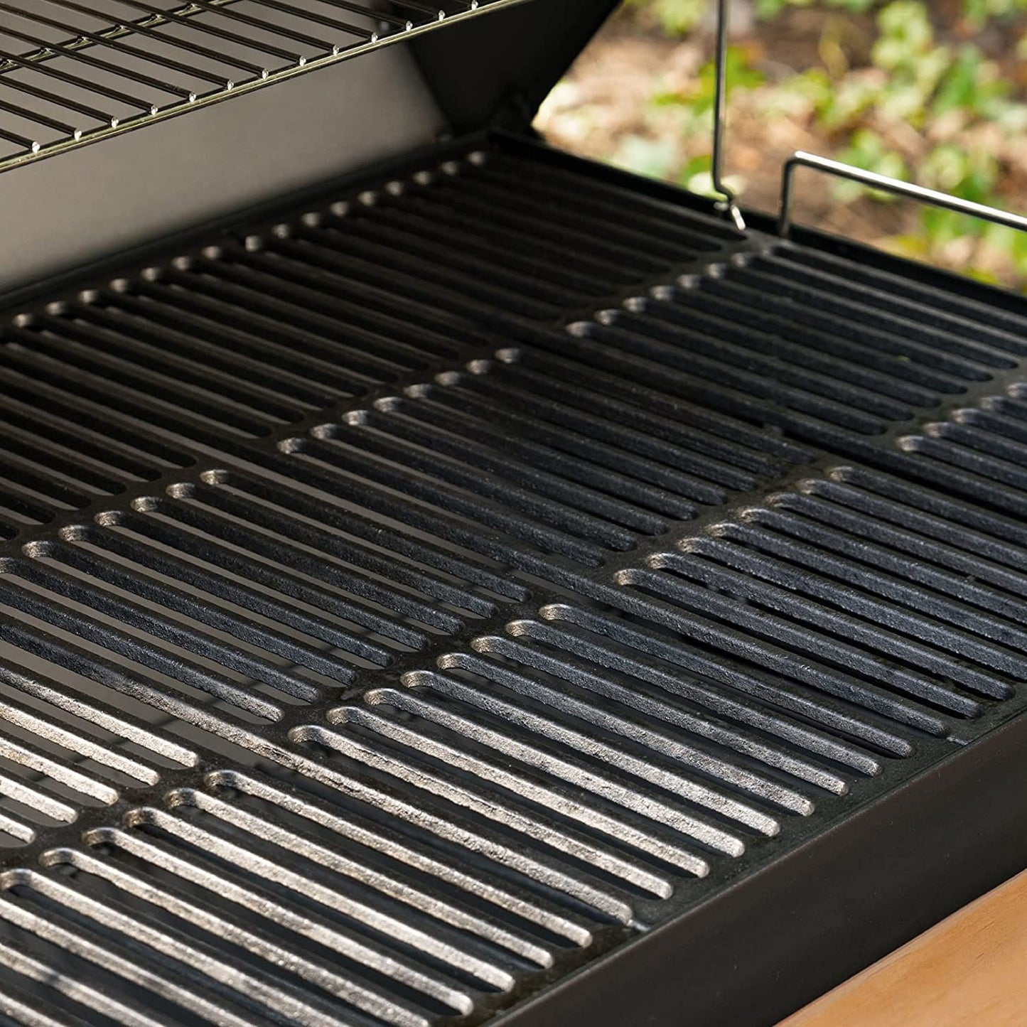 Premium BBQ Grill with Wooden Shelves- Charcoal Grill