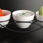 4 PC Stoneware Tidbit Dish Set with Metal Rack