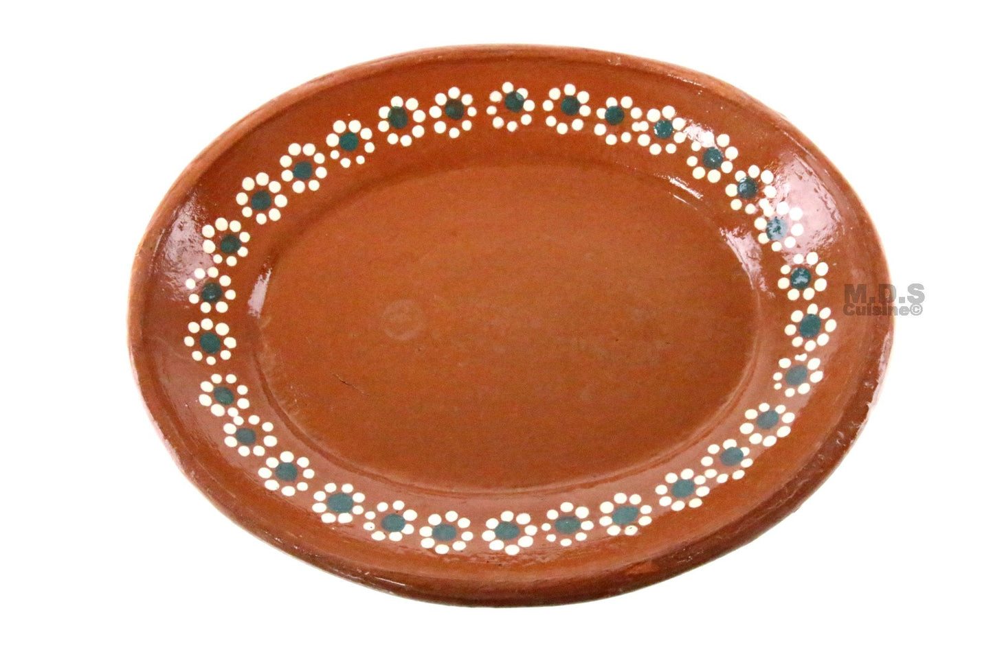 27cm Brown Round Clay Plate