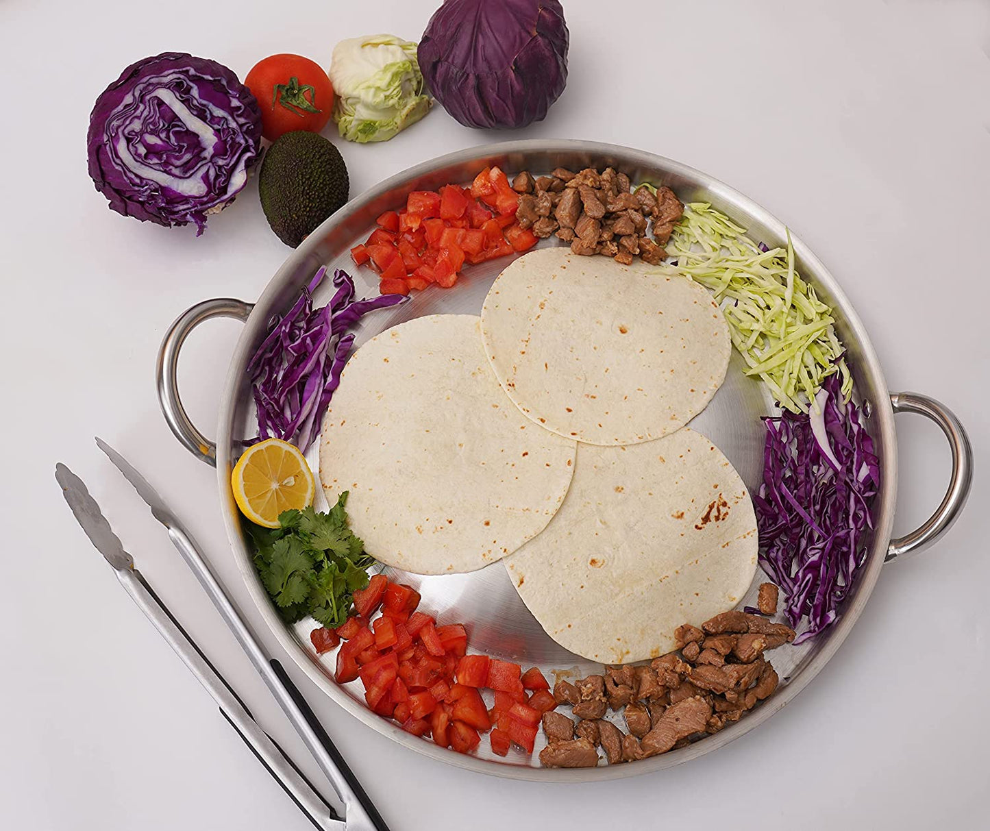40cm Heavy Duty Stainless Steel Convex Comal