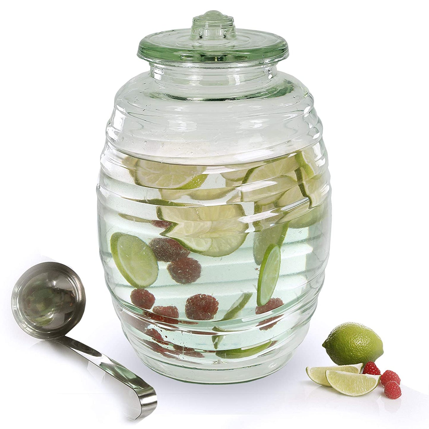 5 GAL Glass Barrel Storage With Lid