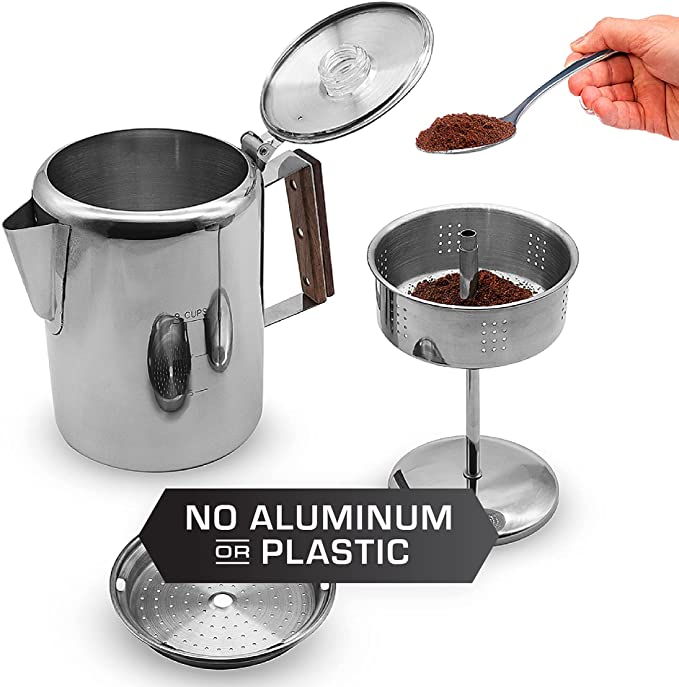 12 Cup Turkish Stainless Steel Coffee Peculator – R & B Import