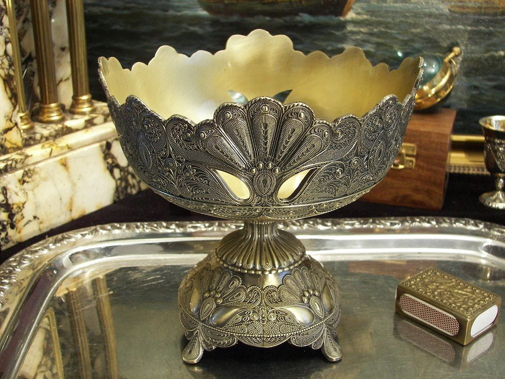 Small Gold Plated Metal Fruit Bowl
