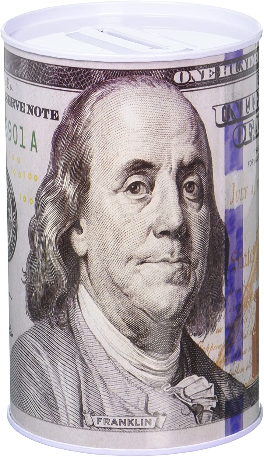 Big 100 Dollars Bill Tin Saving Bank Box / Money Can