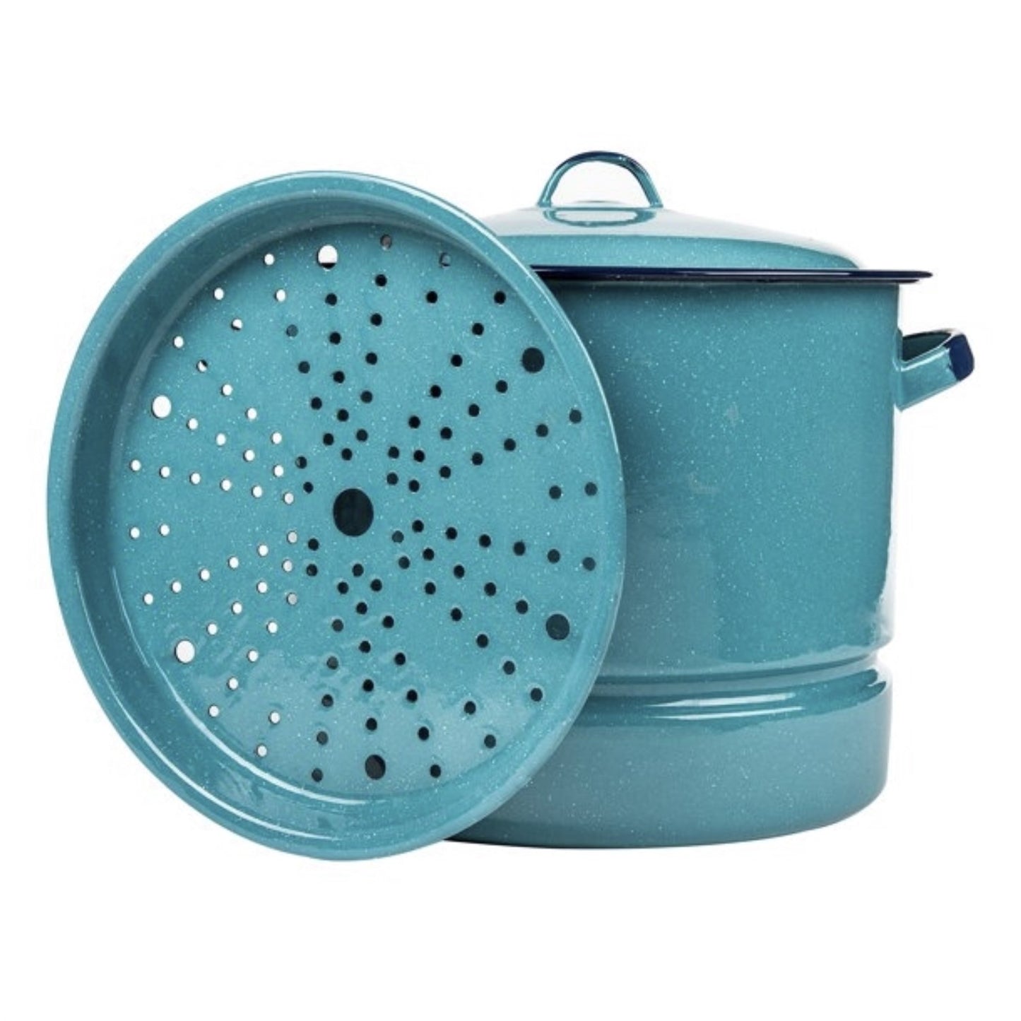 15 QT Enamel Steamer Pot With Lid & Trivet