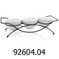 4 PC Stoneware Tidbit Dish Set with Metal Rack