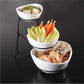 3-Tiered Oval Serving Bowl With Collapsible Metal Rack