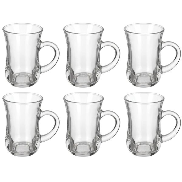 6 PC Clear Mug Set With Handle – R & B Import