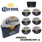 6 PC Corona Coaster With Standing Metal Holder
