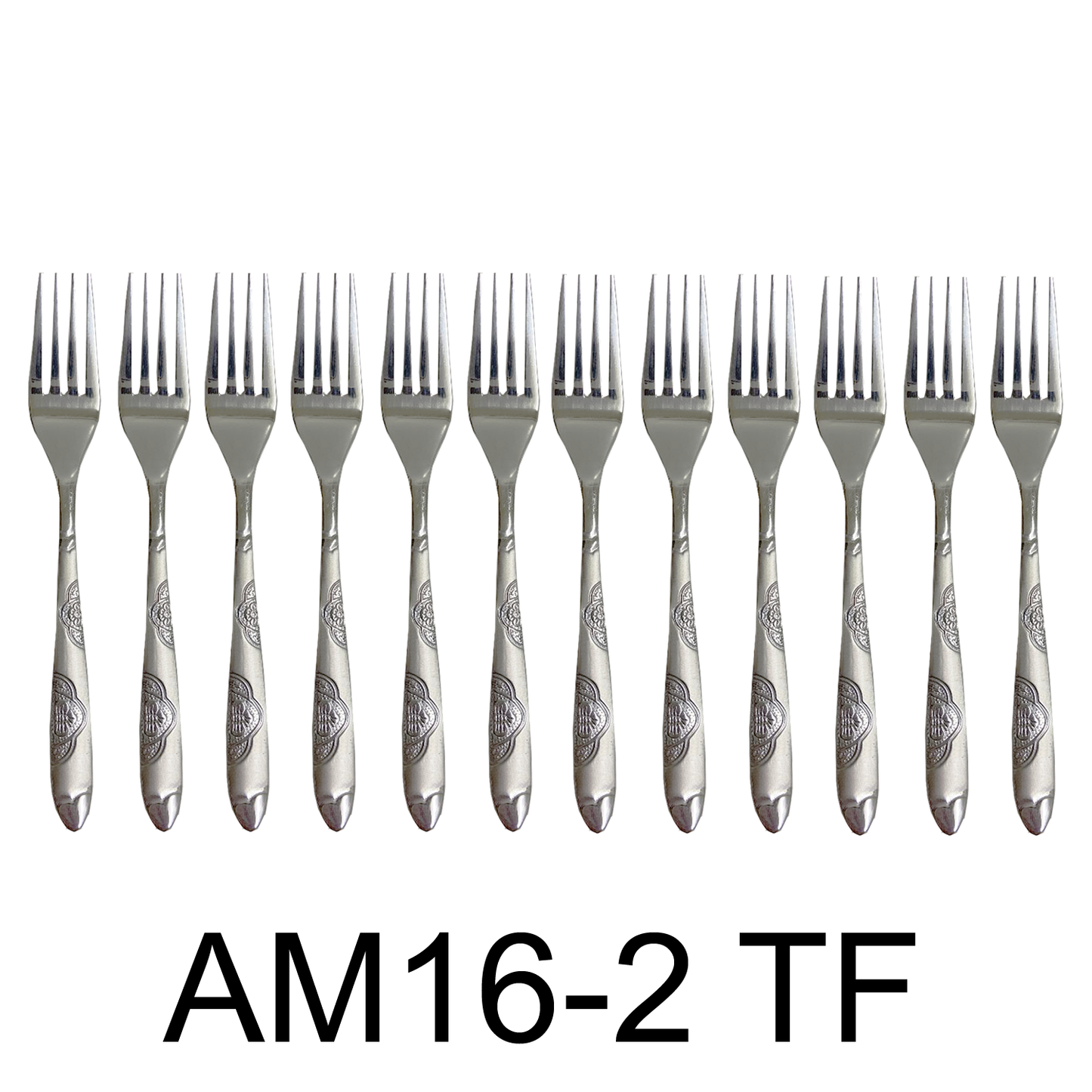 12 PC Wavy Cloud Design Stainless Steel Silver Tea Fork