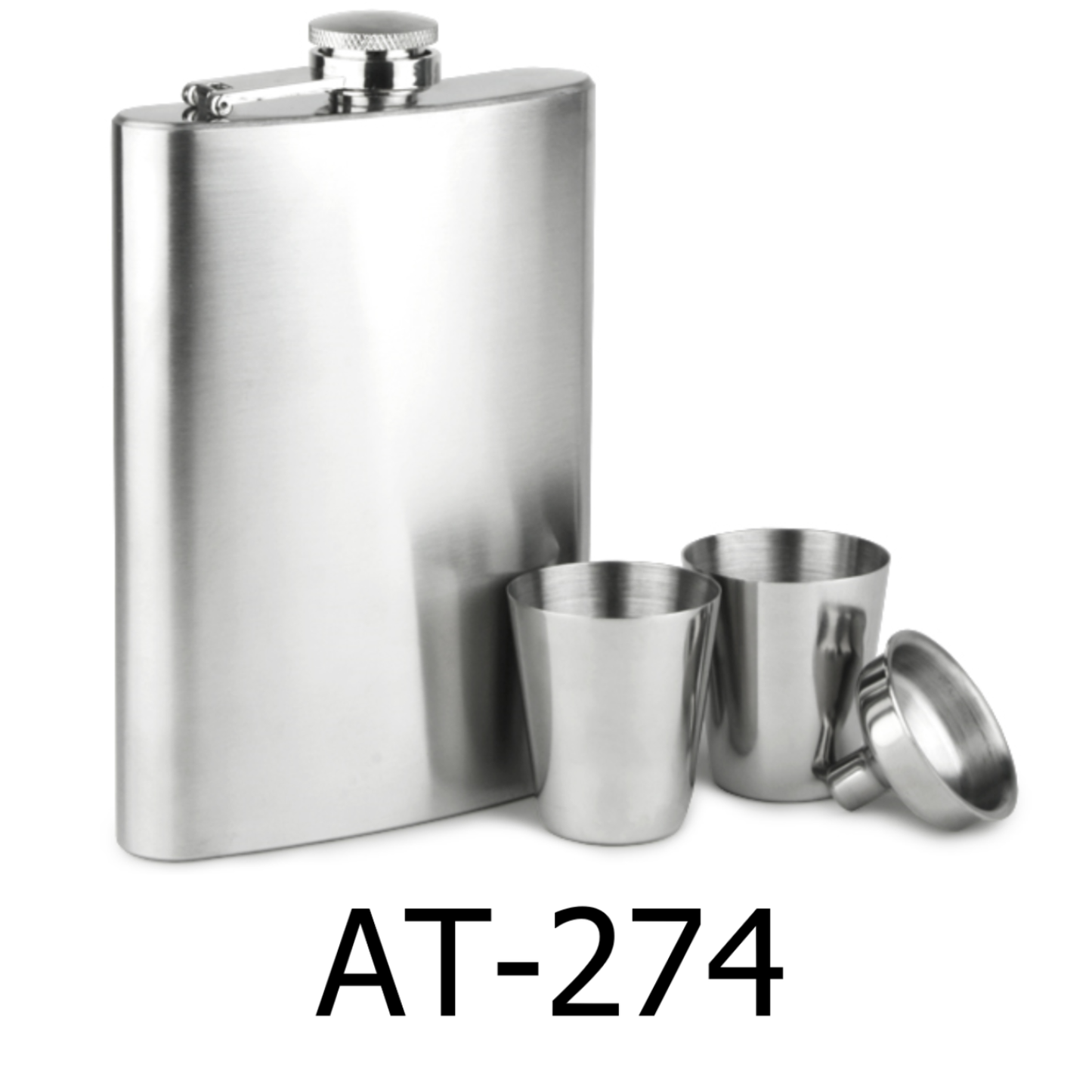 8 Oz Stainless Steel Hip Flask Set In Black Gift Box