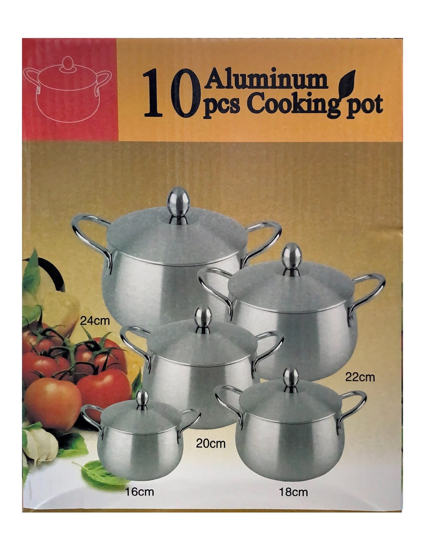 10 PC Aluminum Cooking Pot Set