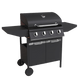 4 Burners BBQ Gas Grill- Charcoal Grill