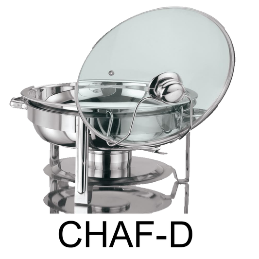 8.5 QT Round Stainless Steel Chafing With Glass Lid