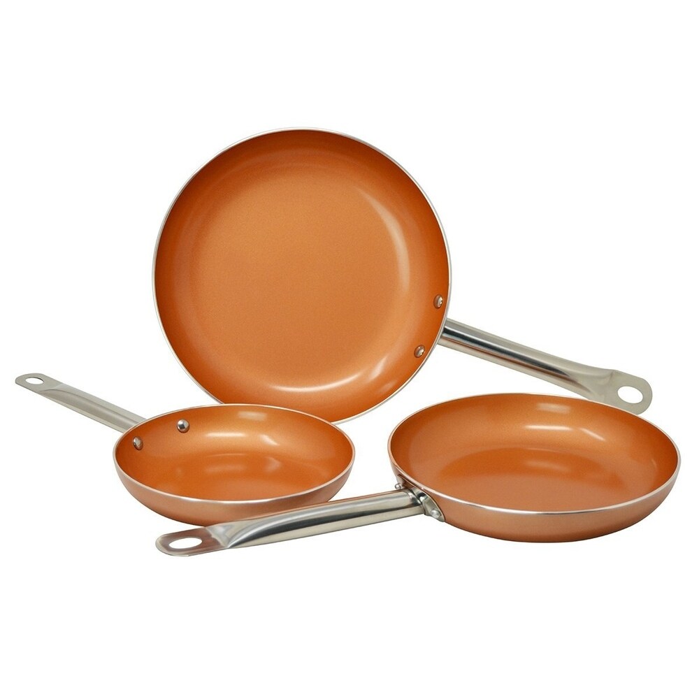 3 PC Copper Non Stick Fry Pan Set
