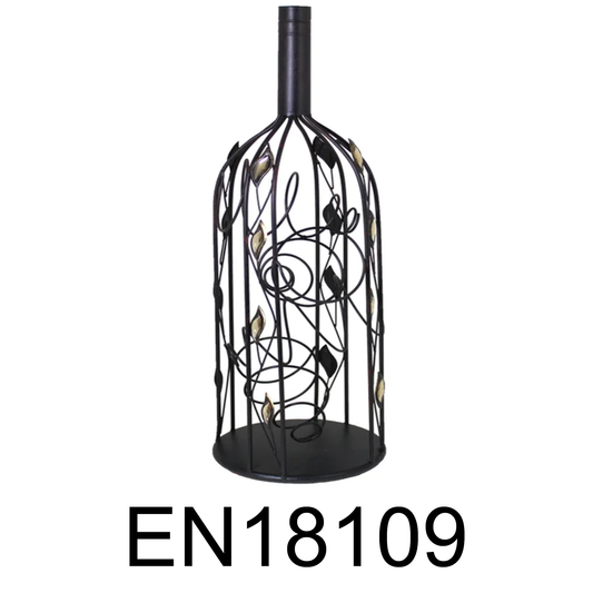 Essential Decor and Beyond Metal Wine Rack with Leaf Patterned