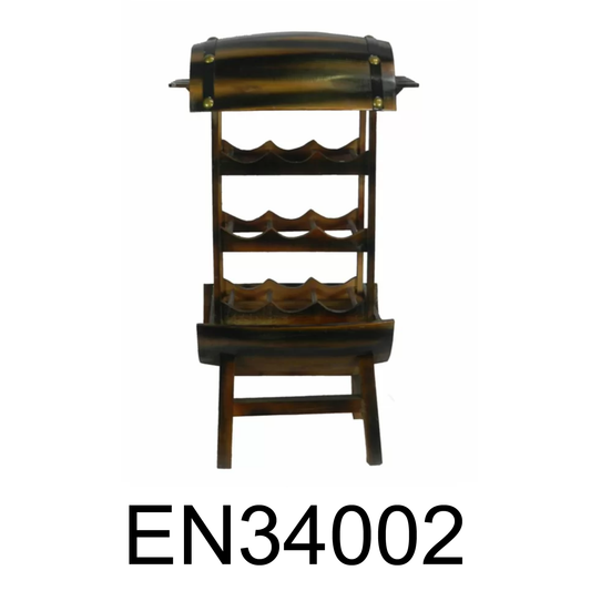 Ashley Solid Wood Tabletop Wine Bottle Rack in Brown
