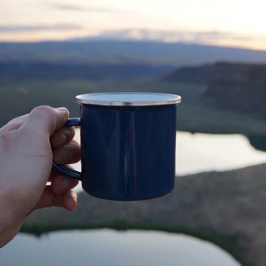 Deep Blue Enamel Coffee Mug