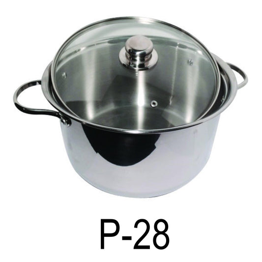 12 QT Stainless Steel 18/10 Induction Pot With Glass Lid