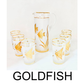7 PC Angel Fish Glasses Gold Set