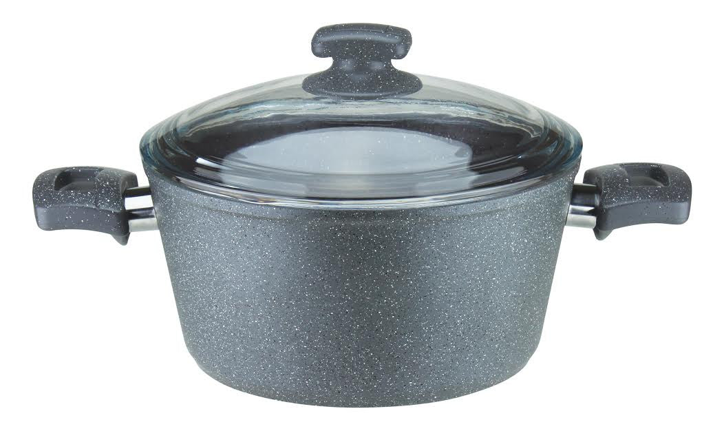 34cm Black Granite Coating Aluminum Deep Pot