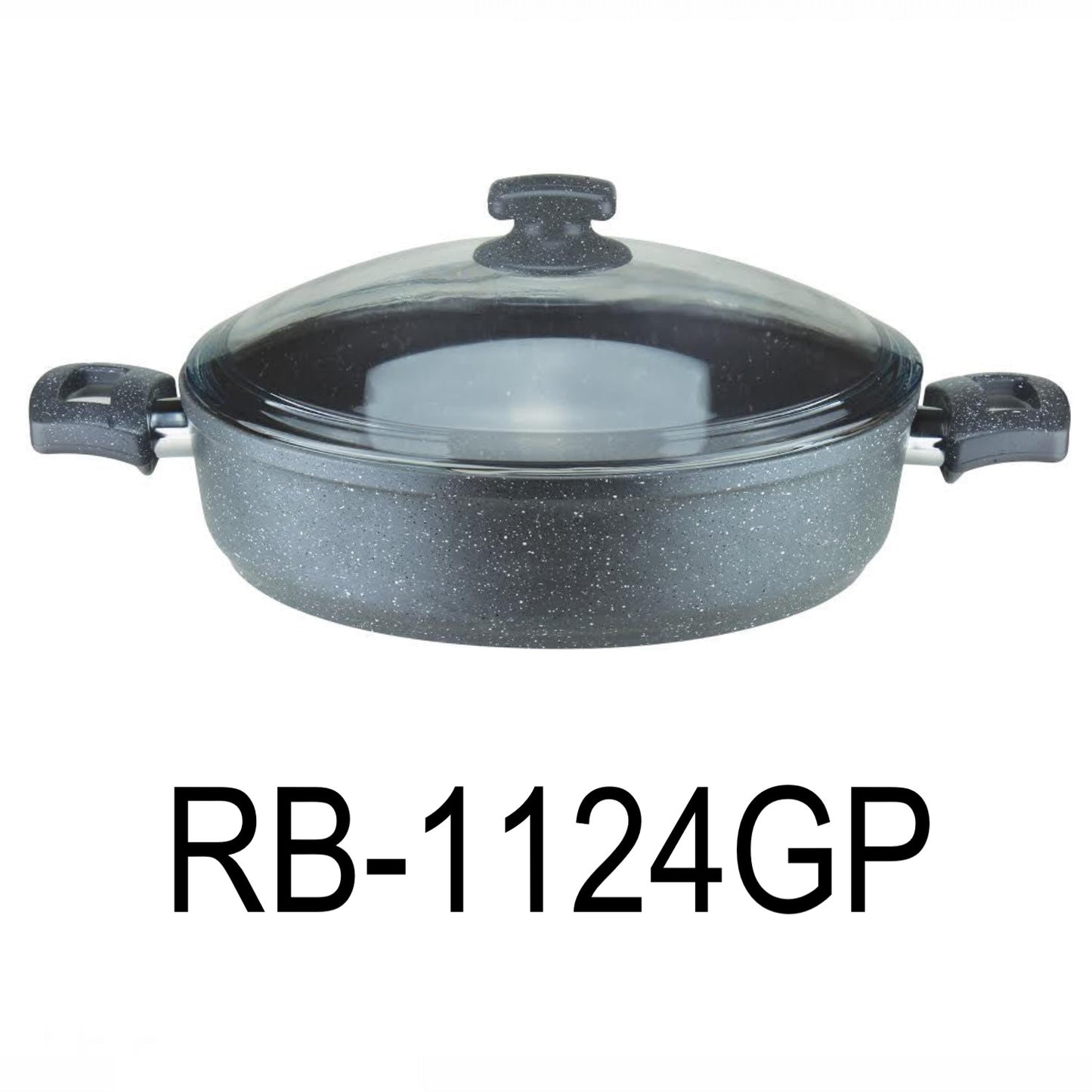 24cm Black Granite Coating Aluminum Shallow Pot