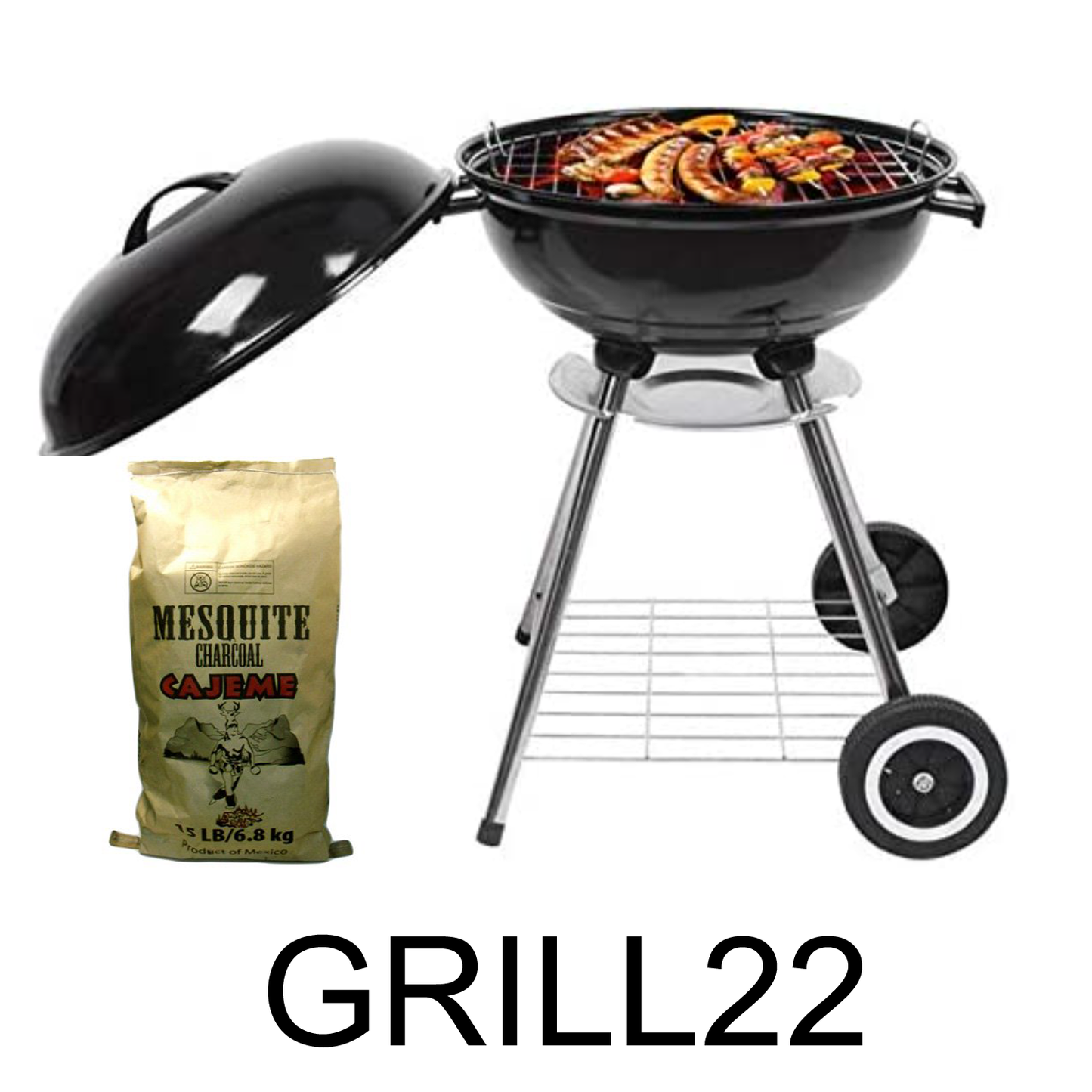 22" Round Portable BBQ Grill - Asador- Charcoal Grill
