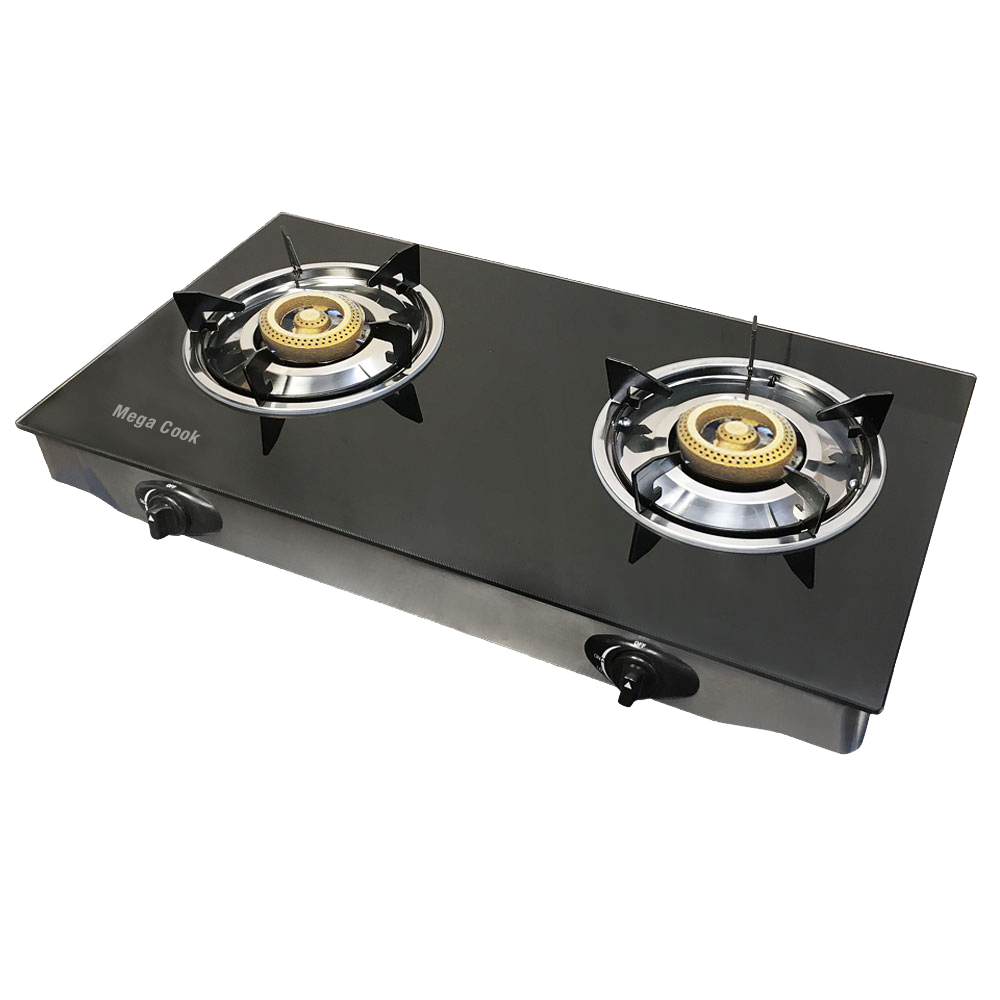 Mega Top Glass Double Burners Gas Stove – R & B Import