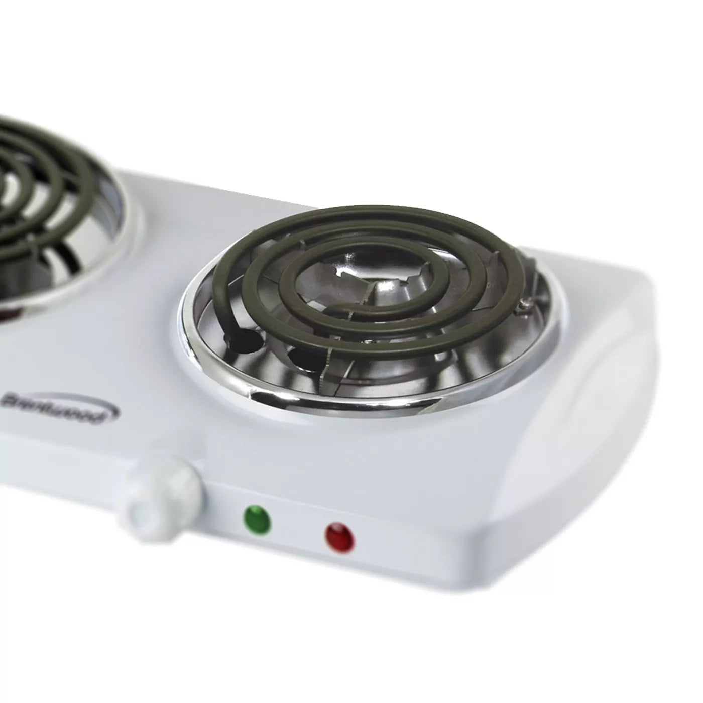 Brentwood White Electric Countertop Range Spiral Coil Double Burners