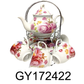 15 PC Pink Peony Tea Set