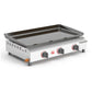Portable 3 Burners Gas Grill in Silver with Griddle Flat Top