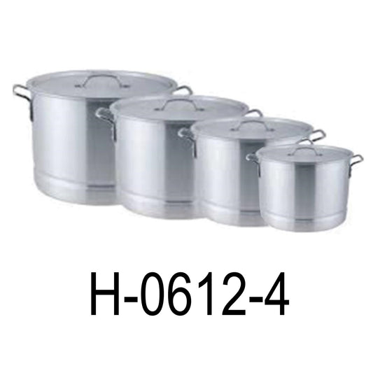 12 PC Aluminum Short Stock Pot Set With Steamer