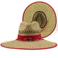 Red Straw Hat / Sun Hat / Wide Brim Summer Lifeguard / Beach Outdoor Travel Hat