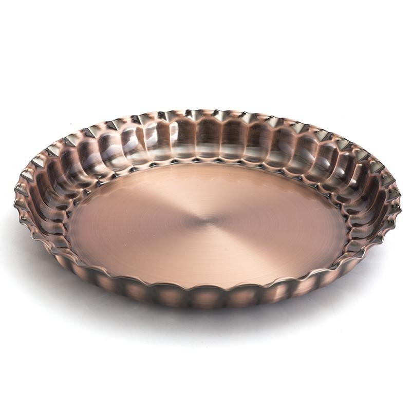 40cm Copper Round Plate - Food Serving Tray
