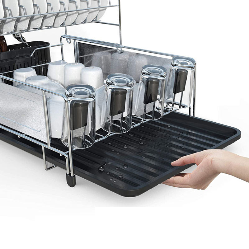 2 Tier Stainless Steel and Self-Draining Rack