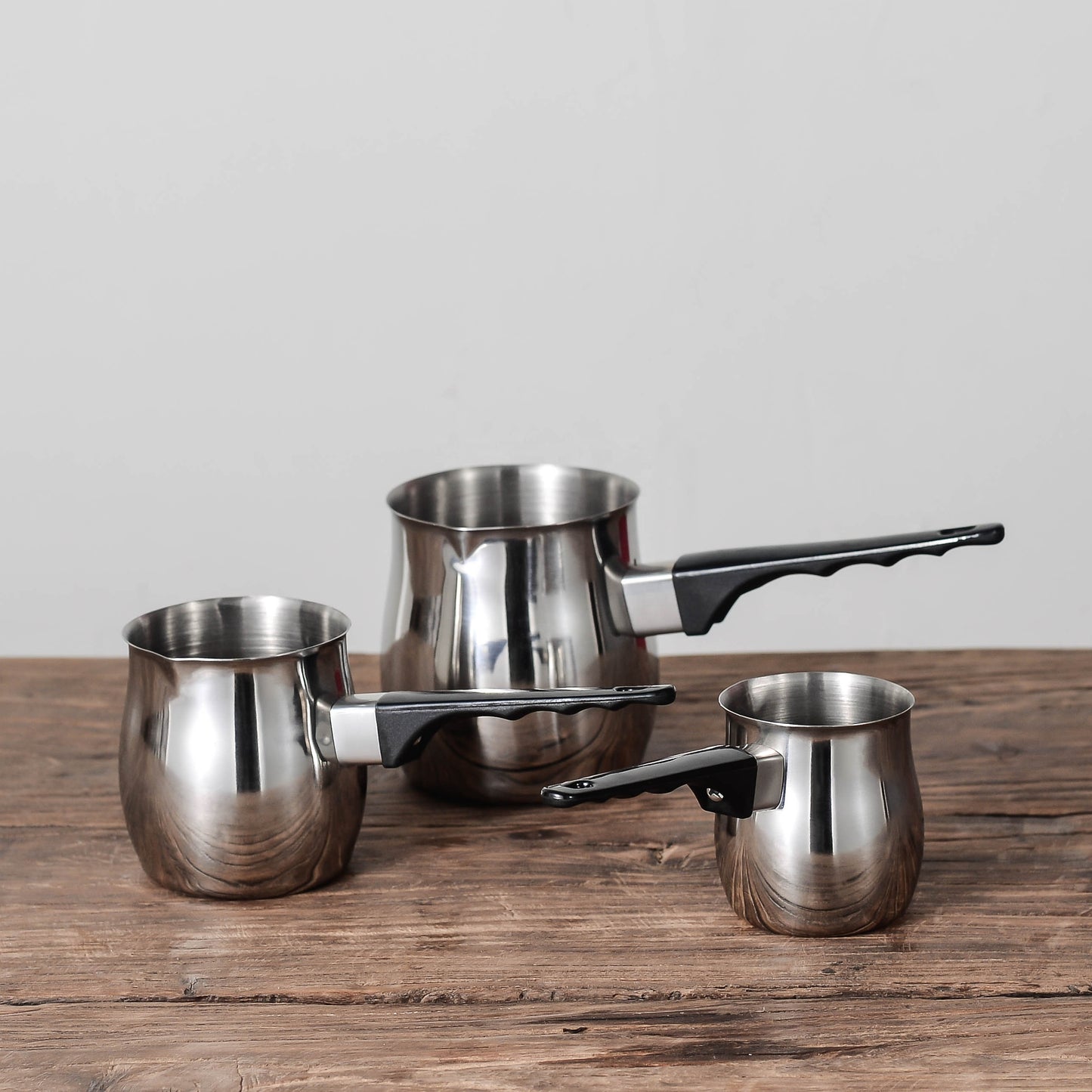 3 PC Stainless Steel With Cooper Finish Coffee Pot Set – R & B Import