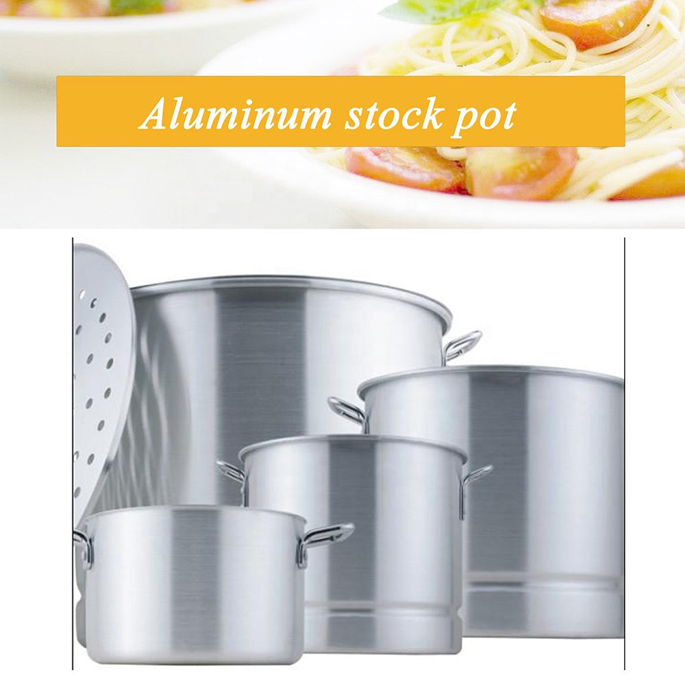 12 PC Big Size Tamales Aluminum Stock Pot Set With Steamer Rack