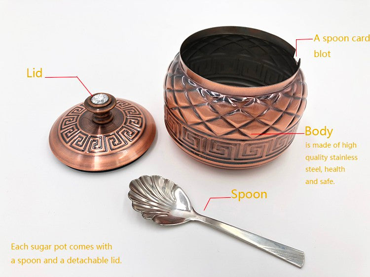 Silver Stainless Steel Sugar Pot