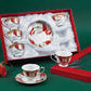 12 PC Porcelain Peony Tea Set