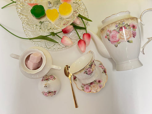 PC Porcelain Floral Coffee Set