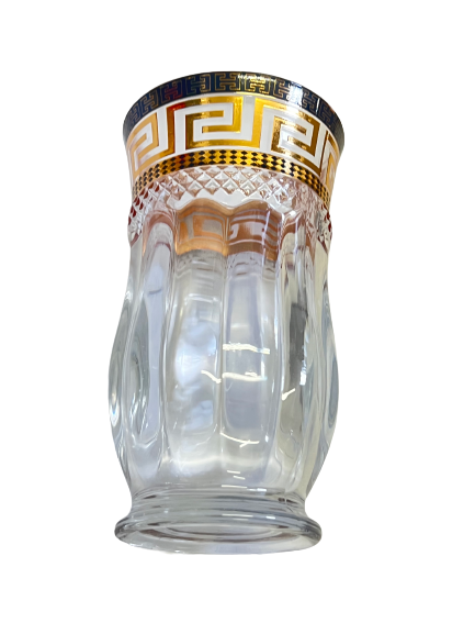 6 PC Gold Versace Inspired Turkish Design Glass Cups