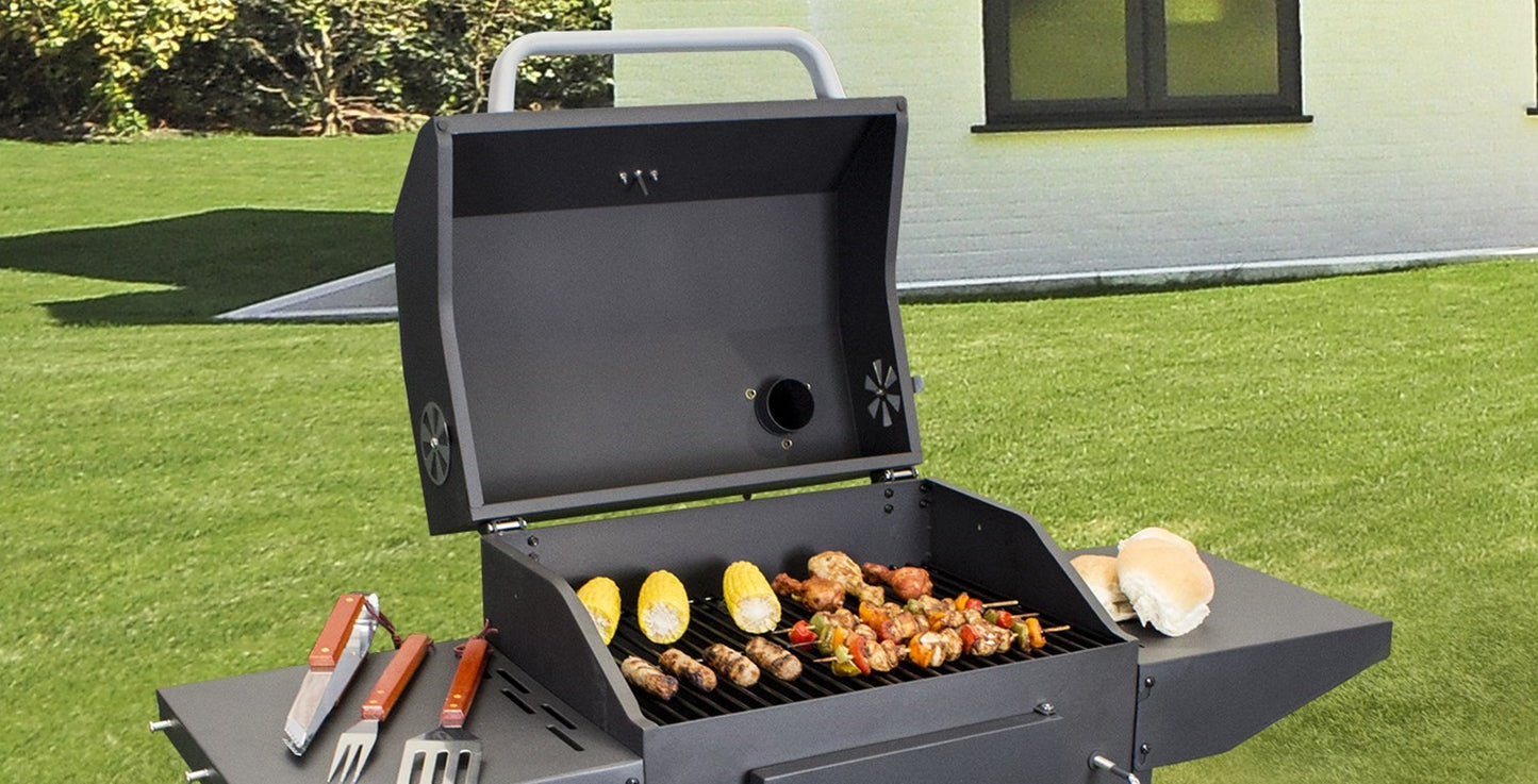 4 Burners BBQ Gas Grill- Charcoal Grill