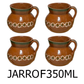 4 PC Brown Handmade Clay Mug Set