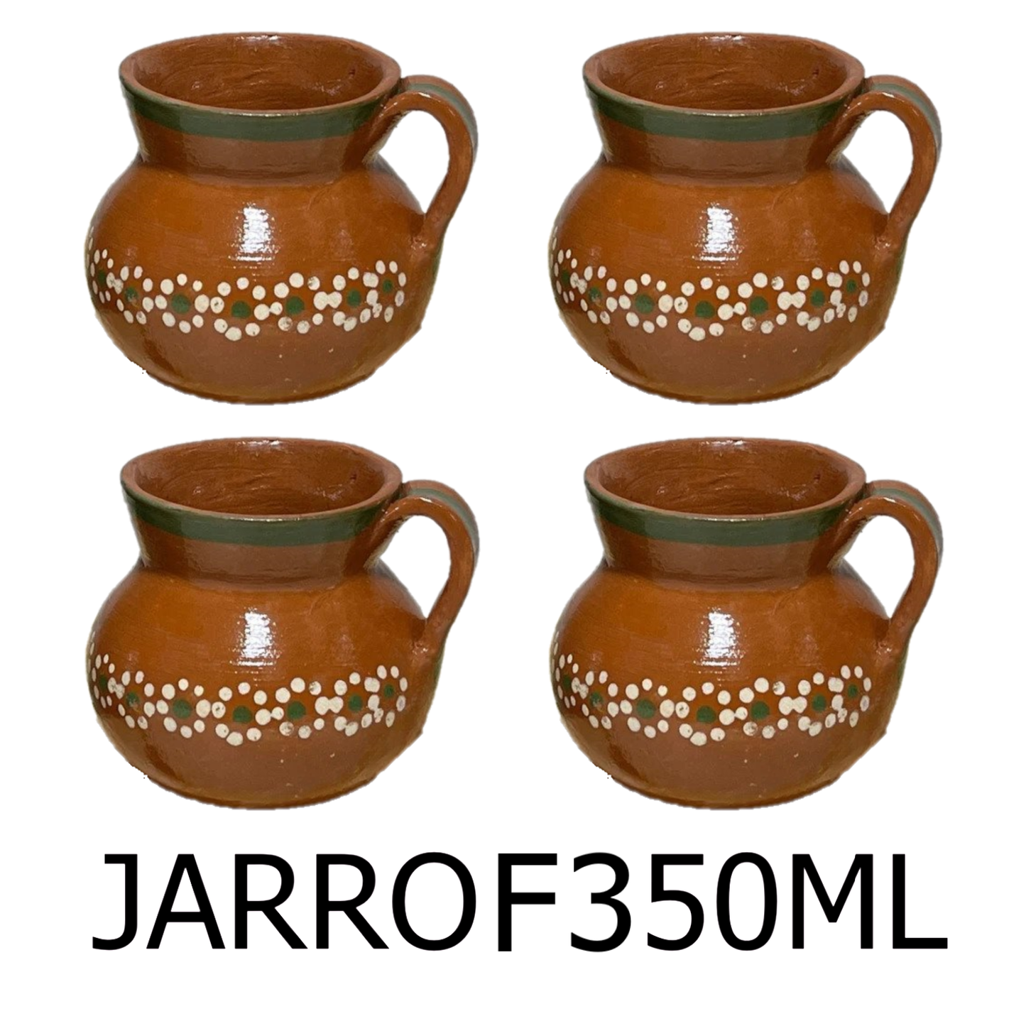 4 PC Brown Handmade Clay Mug Set